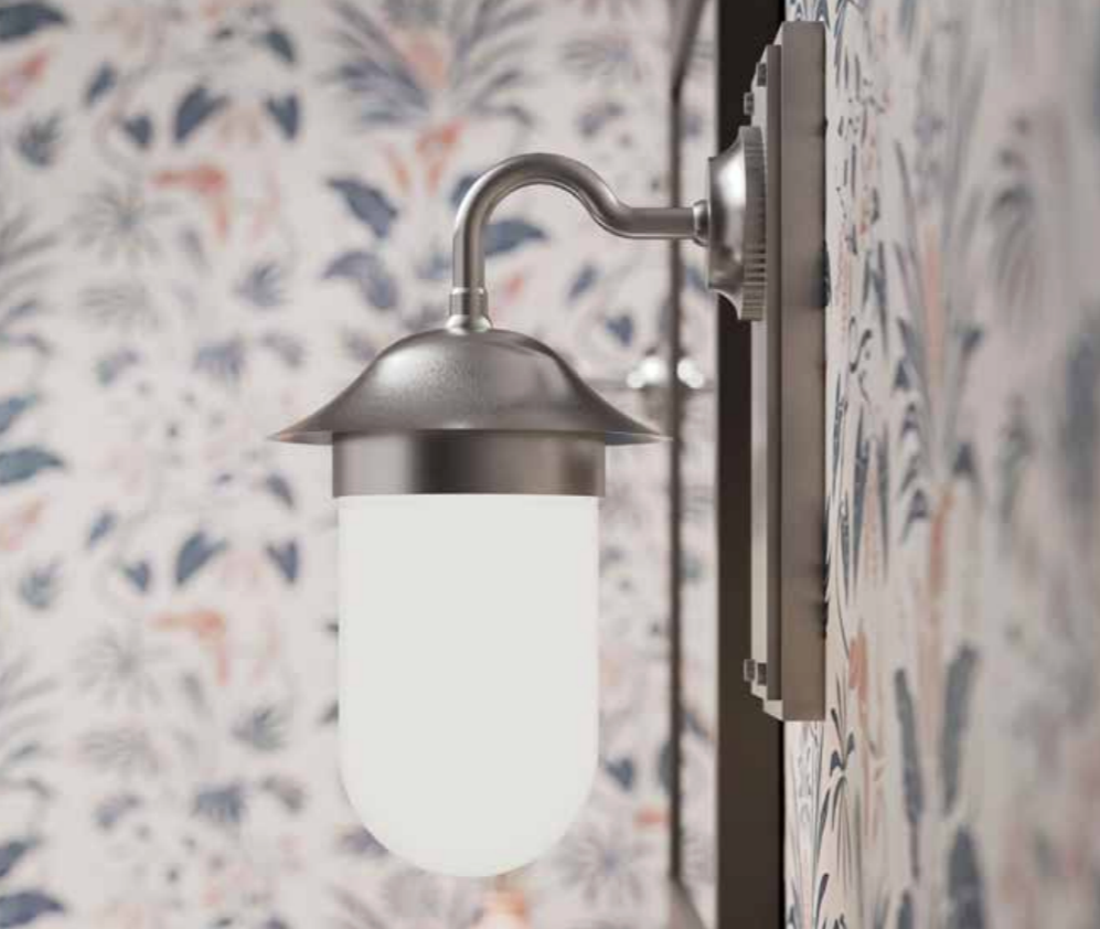 Brushed nickel frosted light