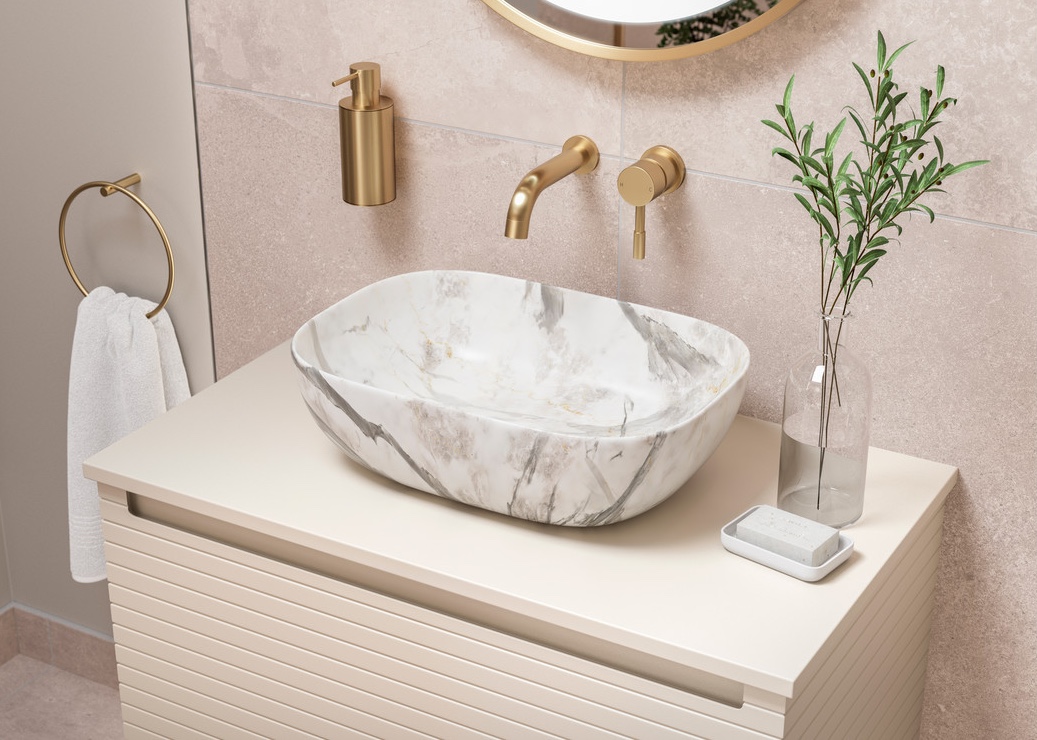 Malawi white marble effect