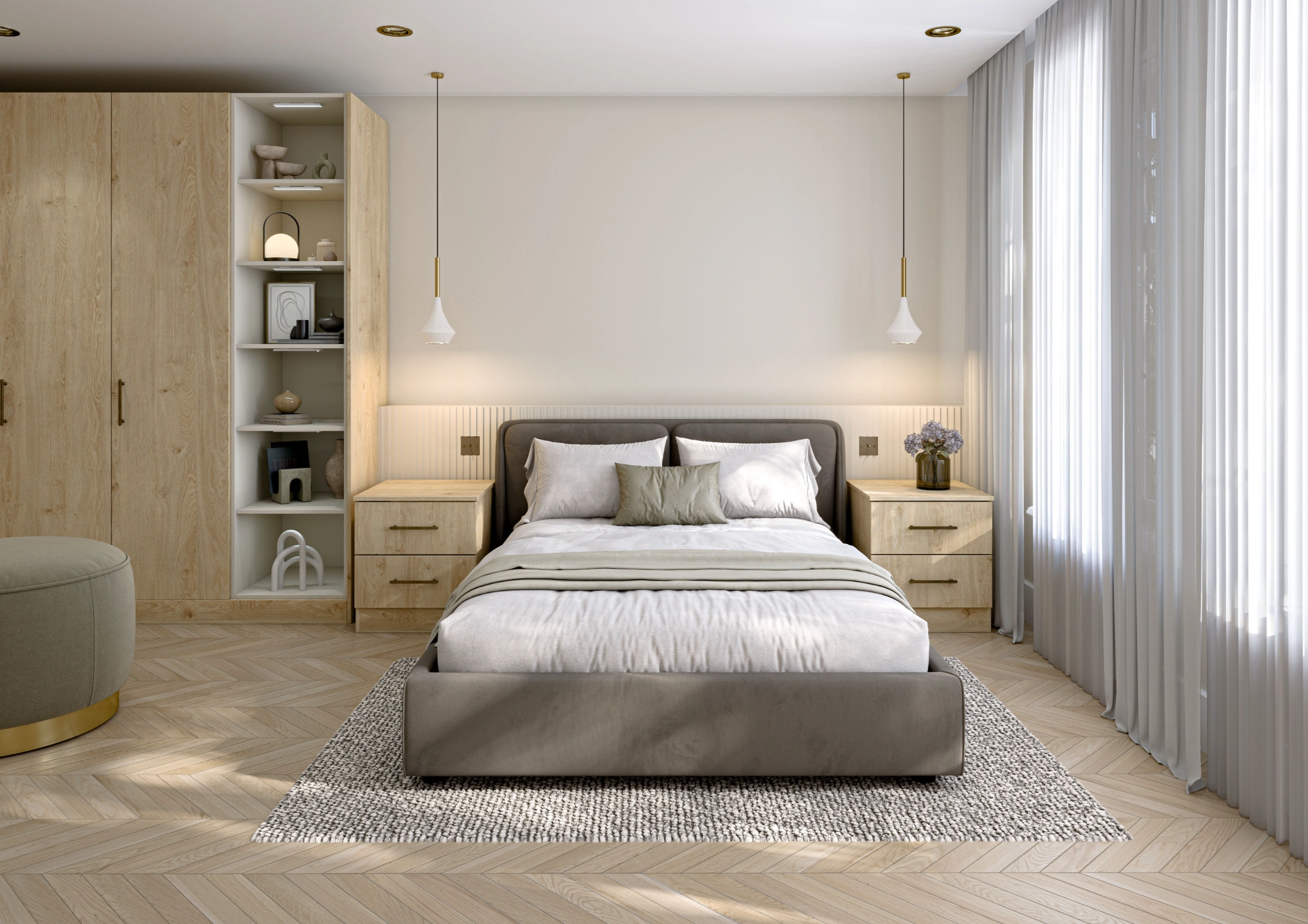 Unity Natural Davos Oak and Supermatt Taupe Grey 1