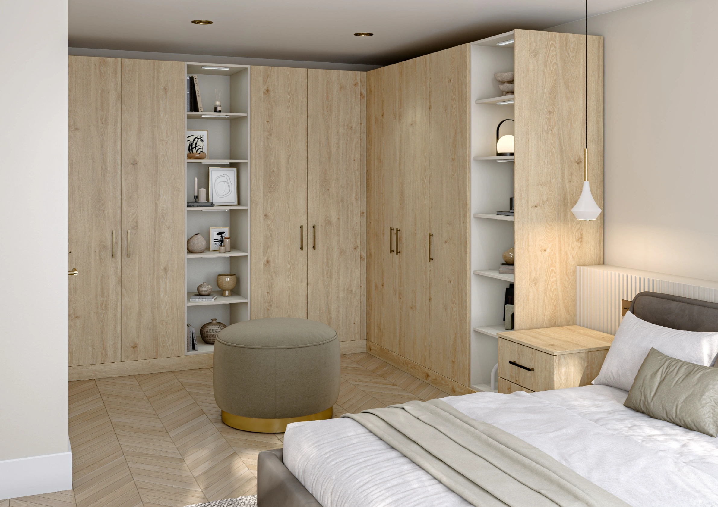 Unity Natural Davos Oak and Supermatt Taupe Grey 2