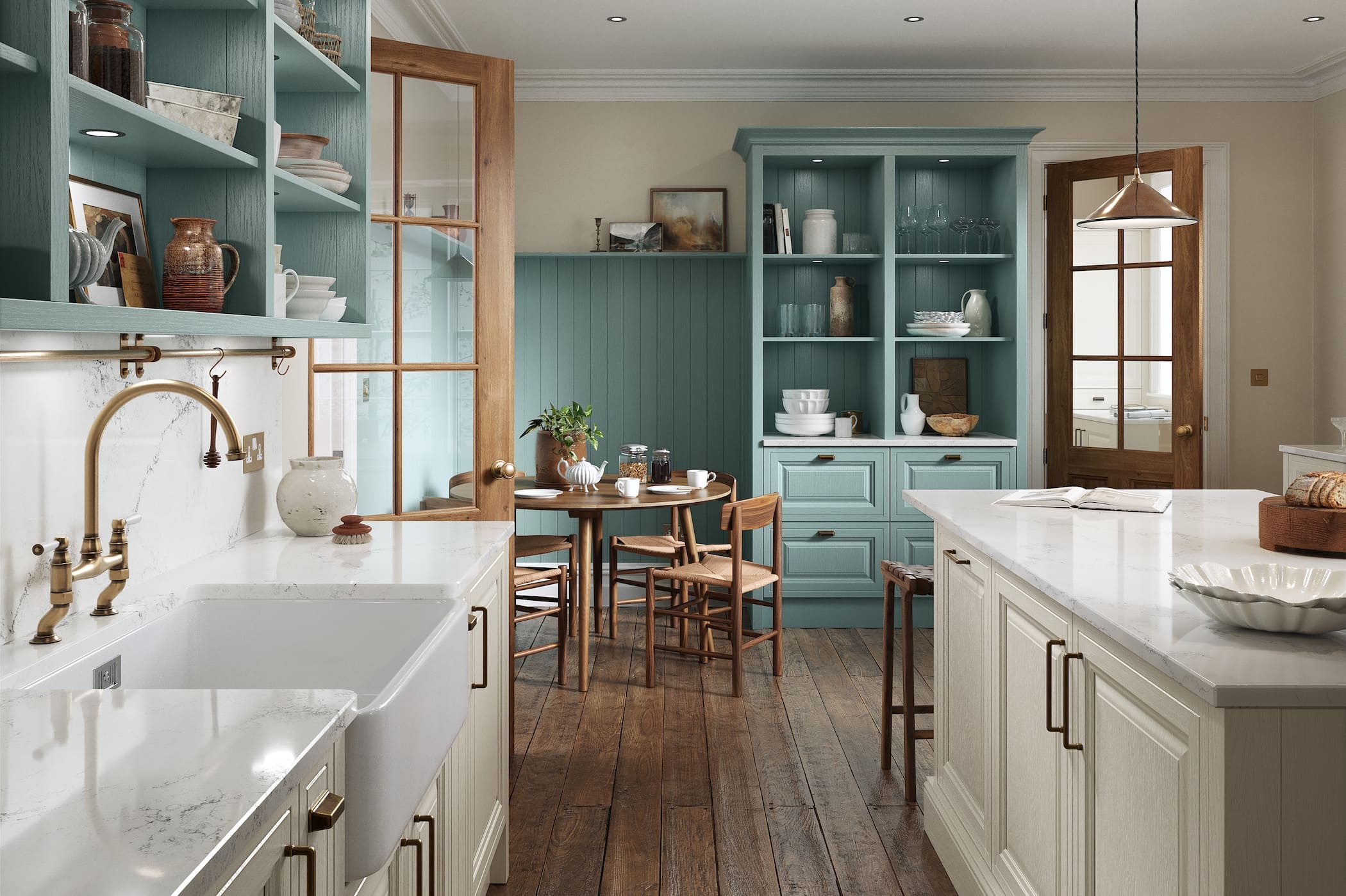 Jacobsen Taupe Grey and Light Teal_Cameo 1