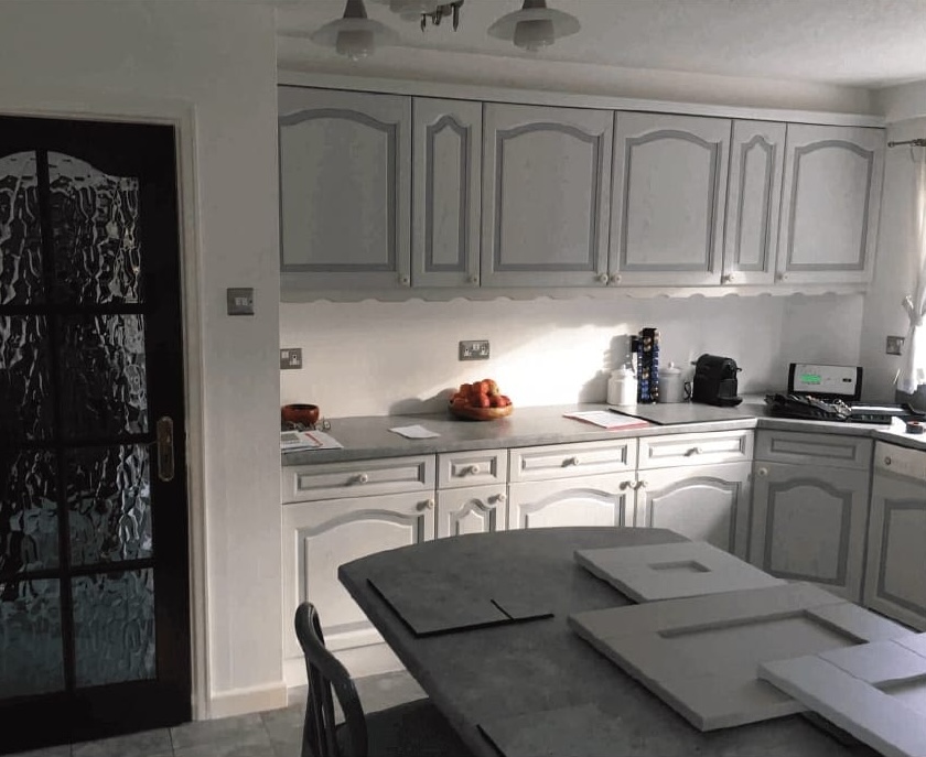 Photo of grey kitchen