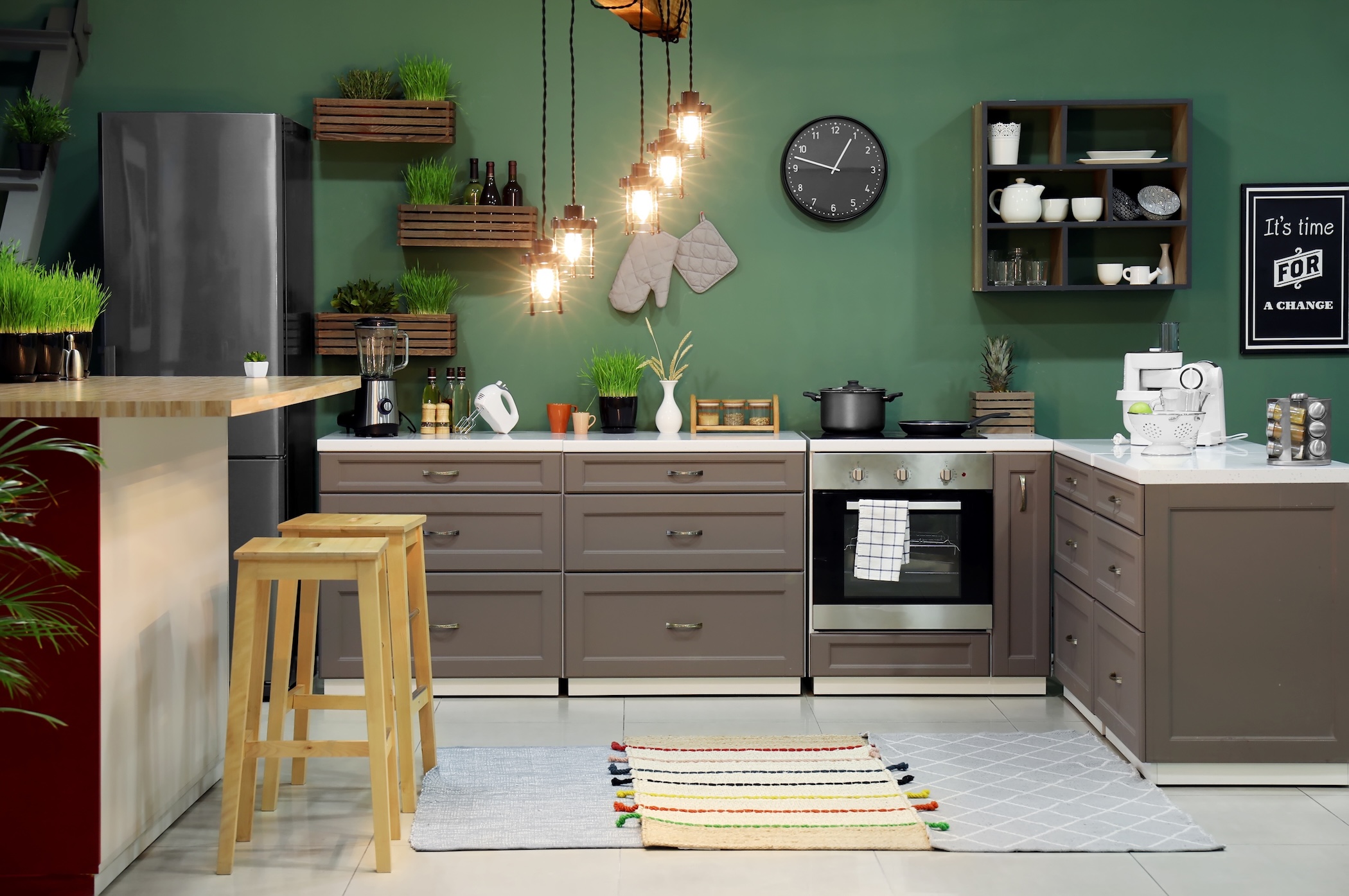 Stylish interior of modern kitchen