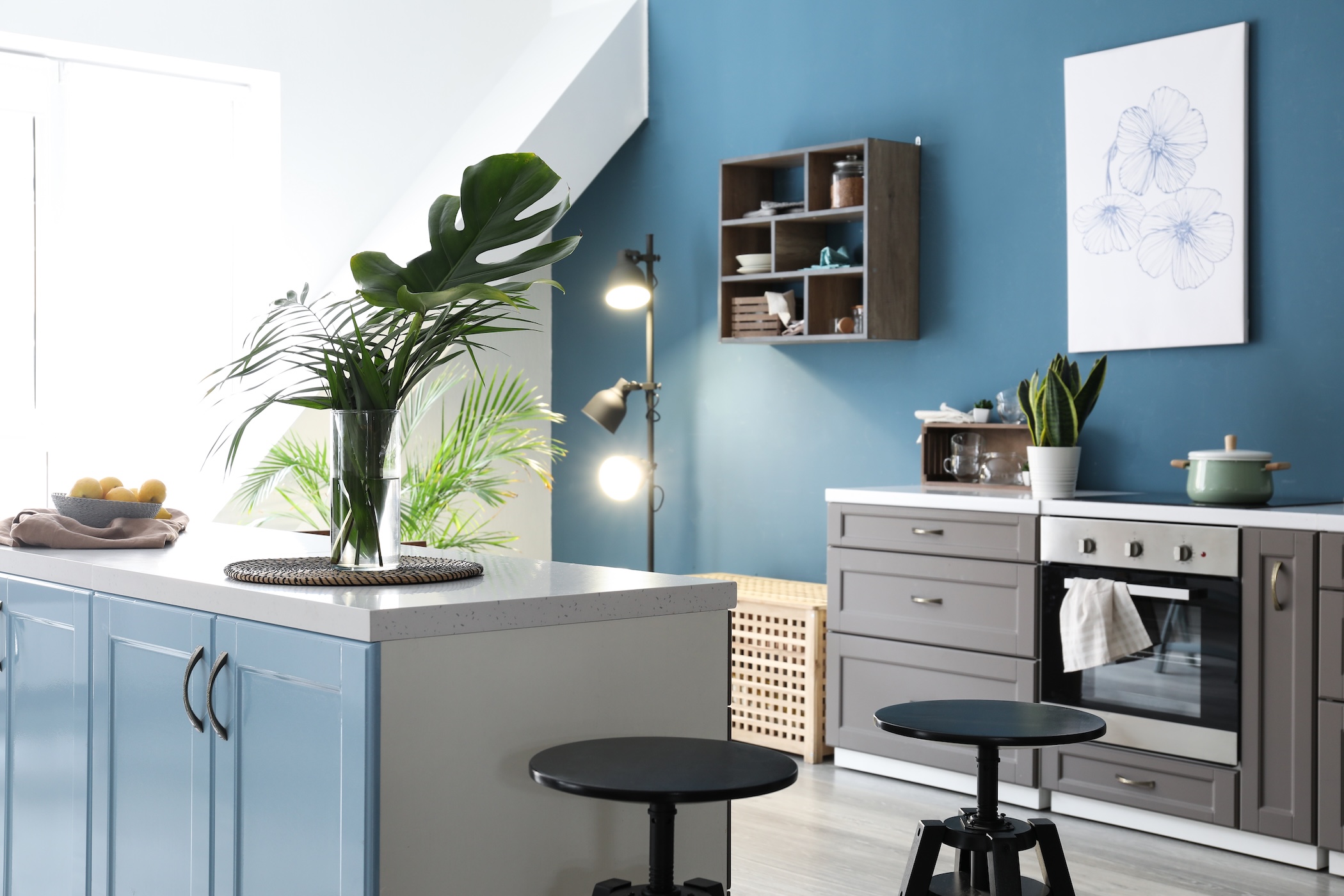 Stylish interior of modern kitchen