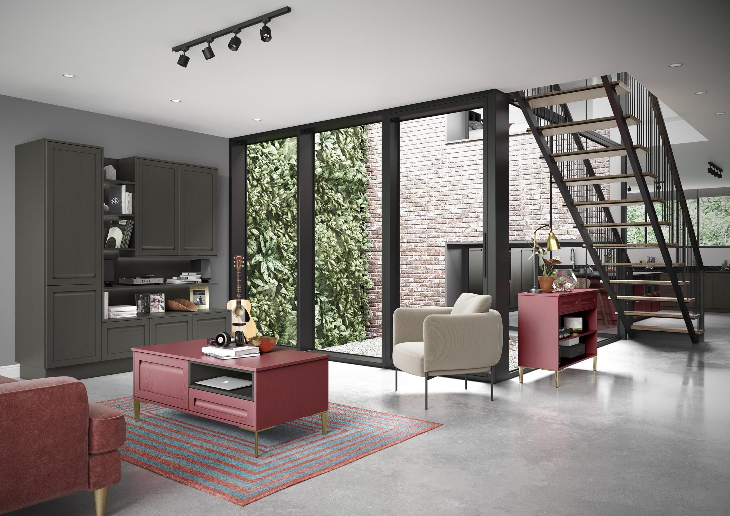 Harborne Graphite and CMS Chicory Red_Cameo 1_RGB